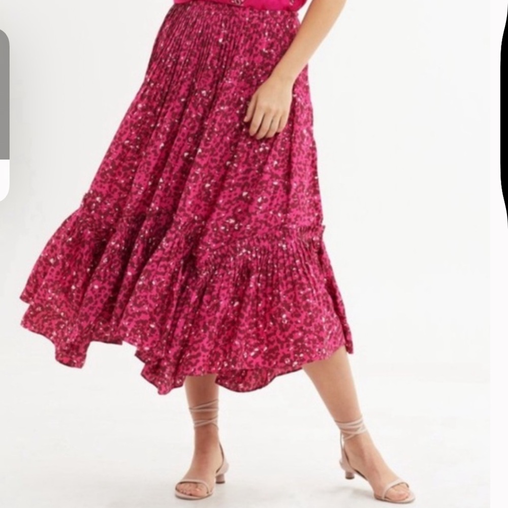 Marie Oliver Fuchsia Animal Print Skirt 6